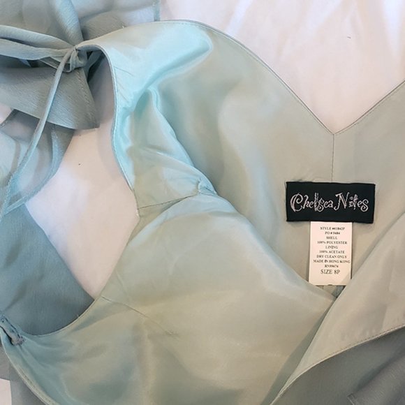 SALE Sage Green sheath gown prom bridesmaid dress 8P - Picture 9 of 9